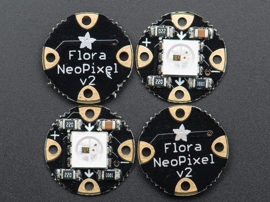 Adafruit Flora RGB Smart NeoPixel Version 2 - 4 LEDs