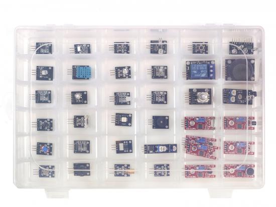 36-teiliges Universal Sensor Kit fr Arduino und Raspberry Pi in Kunststoffbox