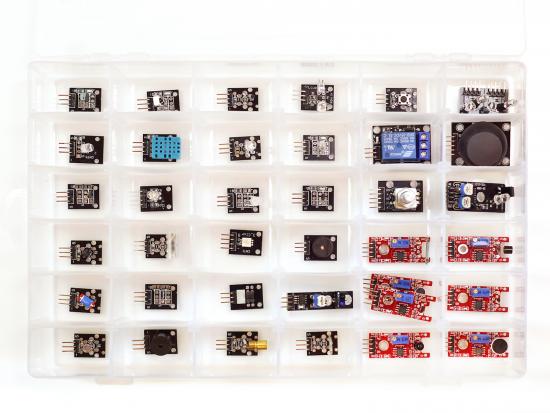 36-teiliges Universal Sensor Kit fr Arduino und Raspberry Pi in Kunststoffbox