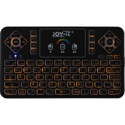 Mini Funk Tastatur mit Touchpad & RGB Beleuchtung - schwarz, DE Layout
