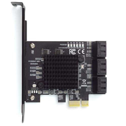 6 Port SATA PCI Express x1 Karte, Marvell 88SE9215 Chipsatz