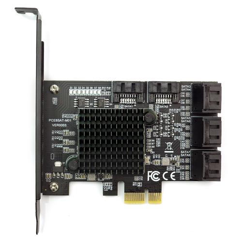 8 Port SATA PCI Express x1 Karte, Marvell 88SE9215 Chipsatz