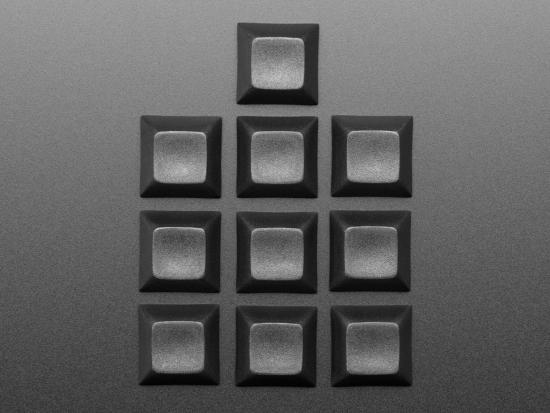 Schwarze DSA Keycaps fr MX-kompatible Schalter, 10er-Pack