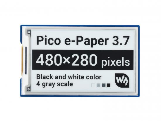 3,7 Zoll E-Paper E-Ink Display Modul fr Raspberry Pi Pico, 480280, schwarz/wei