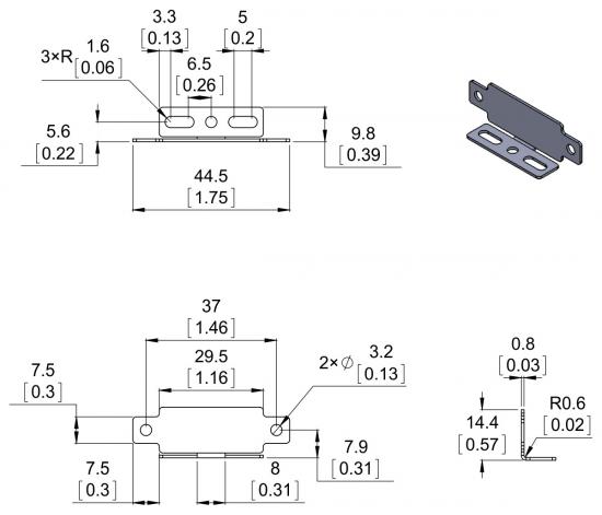 Pololu Halterungspaar fr Sharp GP2Y0A02, GP2Y0A21, und GP2Y0A41 Abstandssensoren - Parallel