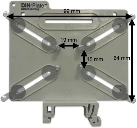 DINrPlate DUV1 - Universal Hutschienenhalter, grau