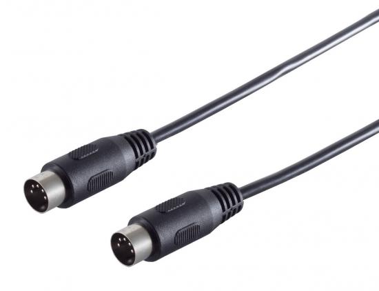 Audio / MIDI Kabel, 5-pol. DIN-Stecker – DIN-Stecker, schwarz - Länge: 5,0 m