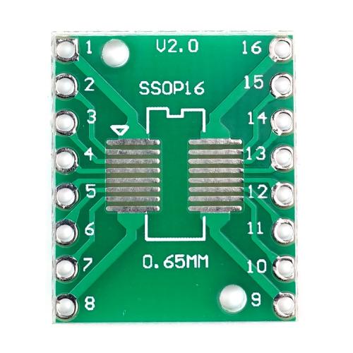 SMD Breakout Adapter für SOP16 / SSOP16 / TSSOP16, 16 Pin, 0,65mm / 1,27mm