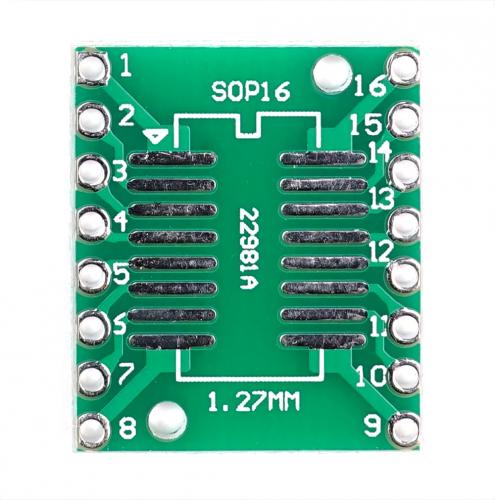 SMD Breakout Adapter für SOP16 / SSOP16 / TSSOP16, 16 Pin, 0,65mm / 1,27mm