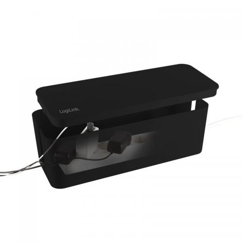 Kabelbox, groß / 407x157x133,5mm, schwarz