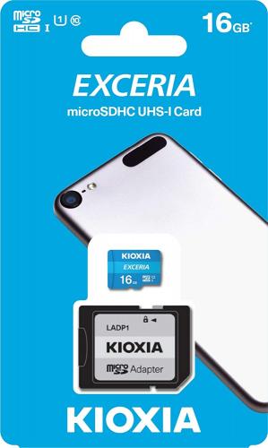KIOXIA Exceria microSDHC Class 10 Speicherkarte + Adapter 16GB