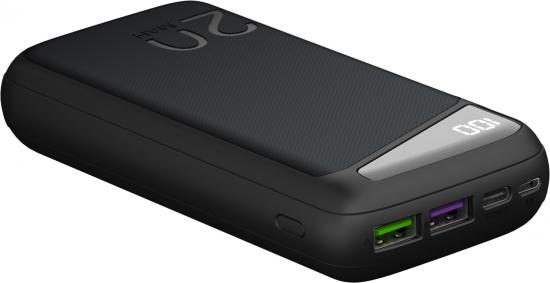 Quickcharge Powerbank mit QC3.0, Power Delivery und USB-C, 20.000 mAh, schwarz