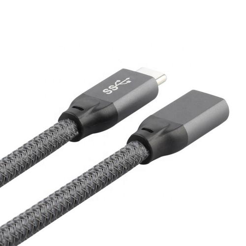 USB Type-C 3.2 Gen 2x1 Verlngerungskabel, grau - Lnge: 1,0 m