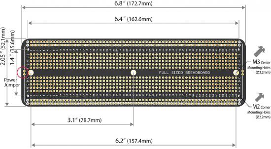 Permanent PCB Breadboard mit 830 Kontakten, schwarz