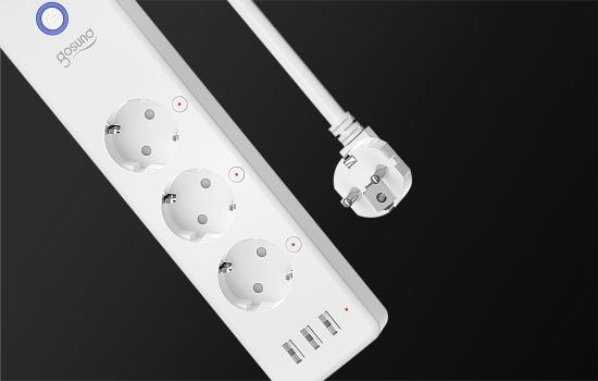 Gosund NiteBird P1, Smart Wi-Fi 3-fach Steckdosenleiste mit 3x USB