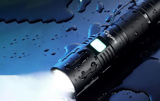 Superfire X60-T, LED Taschenlampe, 36W, 1500lm, USB