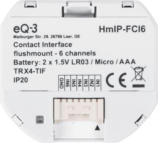 Homematic IP Kontakt-Schnittstelle Unterputz, 6-fach 