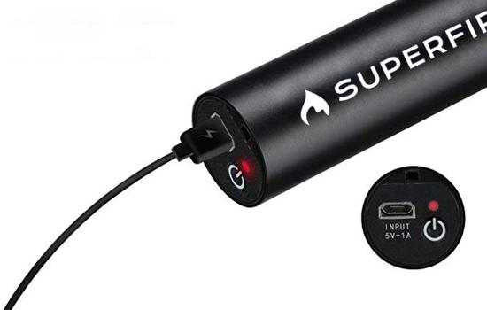 Superfire S11-X, Mini LED Taschenlampe, 15W, 170lm, USB