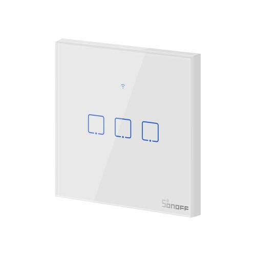 Sonoff T1EU3C-TX Smart Wall Switch, 3-Kanal Wand-Schaltaktor, wei, ohne Rahmen, WiFi + 433MHz