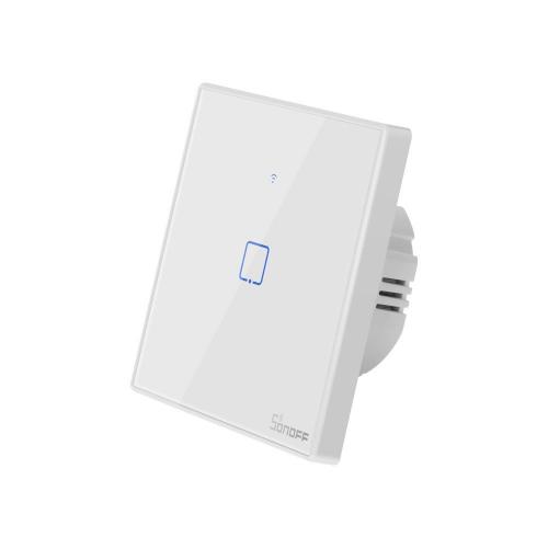 Sonoff T2EU1C-TX Smart Wall Switch, 1-Kanal Wand-Schaltaktor, wei, mit Rahmen, WiFi + 433MHz