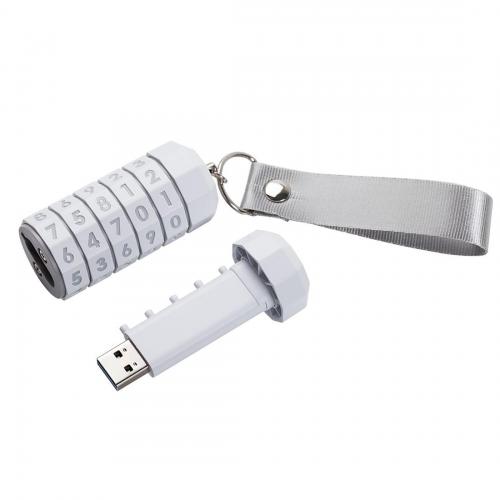 Zahlenschloss-USB-Stick : 32GB Wei