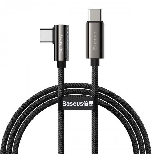 Baseus Legend Series USB Type C Kabel, C Stecker - C Stecker gewinkelt, 100W PD, schwarz, 1m