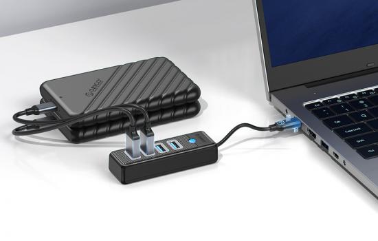 Orico Hub Adapter USB-C zu 4x USB 3.0, 0.15m Schwarz