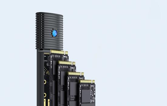 Orico M.2 externes Festplattengehäuse NVMe / SATA, USB 3.2 Typ-C, 10Gbps, schwarz