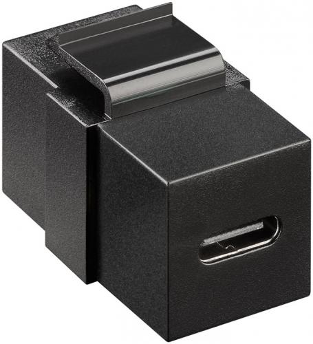Keystone Modul USB-C Buchse - USB-C Buchse, USB 3.2 Gen 2 (10 Gbit/s), schwarz