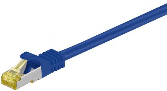 CAT 6a Netzwerkkabel mit CAT 7 Rohkabel, 500 MHz, S/FTP, LS0H, blau - Länge: 5,0 m