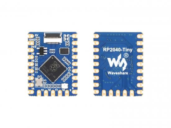 Waveshare RP2040-Tiny Entwicklungsboard: 20 GPIO-Pins, mit Tiny Adapter + FPC Kabel