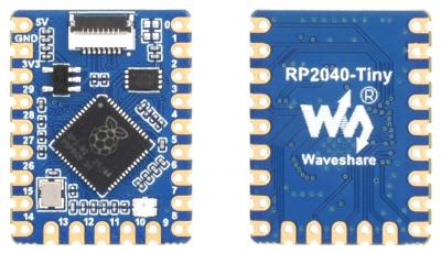 Waveshare RP2040-Tiny Entwicklungsboard: 20 GPIO-Pins, FPC 8PIN-Anschluss fr USB-Port-Adapterboards