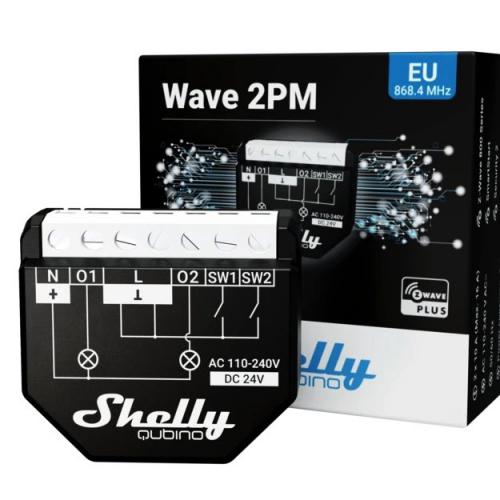 Shelly Qubino Wave 2PM, Dual Z-Wave Schaltaktor mit Messfunktion