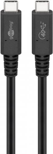 USB-C-Kabel USB4 Generation 3x2, 100W, schwarz, 0,8 m 