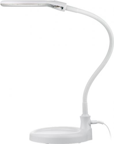 Kaltlicht LED Stand/Klemm Lupenleuchte mit 30 SMD LEDs und flexiblem Schwanenhals, 6W, wei