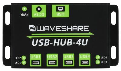 Waveshare Industrieller USB 2.0 Hub: 4-Port Erweiterung, Mehrfachschutz, ohne Netzteil