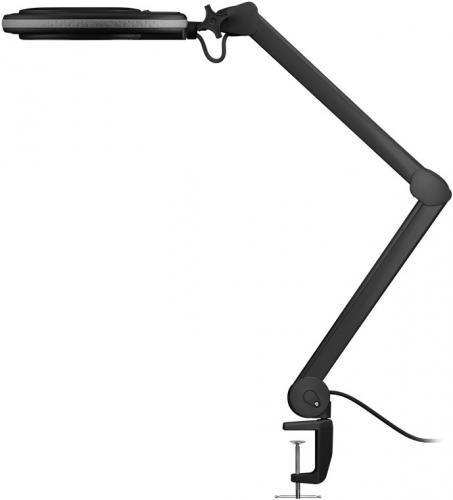 Kaltlicht LED Lupenleuchte easy line mit Tischklemme, 8W, schwarz