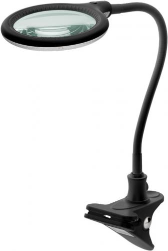 Kaltlicht LED Klemm Lupenleuchte mit 30 SMD LEDs und flexiblem Schwanenhals, 6W, schwarz