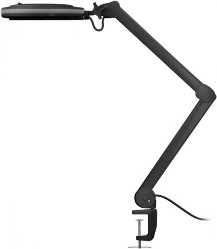 Kaltlicht LED Lupenleuchte mit Tischklemme und Touch Sensor zur Helligkeitsregelung, 9W, schwarz