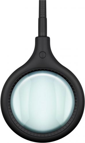 Kaltlicht LED Stand/Klemm Lupenleuchte mit 30 SMD LEDs und flexiblem Schwanenhals, 6W, schwarz