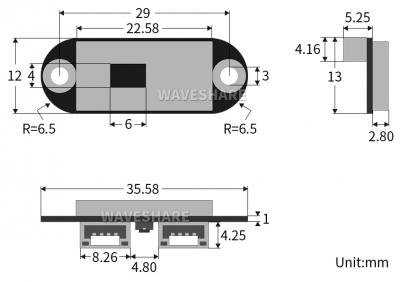 Waveshare TOF Laser Range Sensor, 5m Reichweite, UART/CAN Kaskaden-Untersttzung, 1mm Auflsung