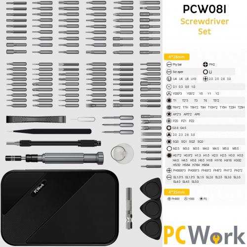 PCWork, PCW08I, Przisions-Schraubendreher Set, 130 Teile