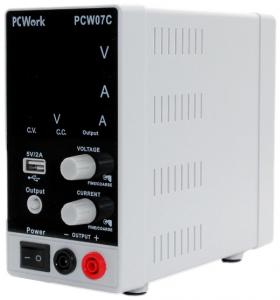 PCWork, PCW07C, Labornetzgert, regelbar, 0-30V DC, 5A, USB, LED-Display