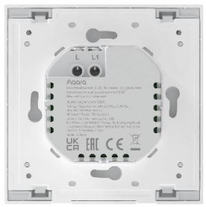 Aqara Smart Wall Switch H1 EU - Intelligenter Einzelschalter, Zigbee 3.0, Ohne Neutralleiter, Wei