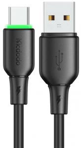 Mcdodo CA-4751 Liquid Silicon Cable, USB-A - USB-C Kabel mit LED, 100W, 1,2m, schwarz