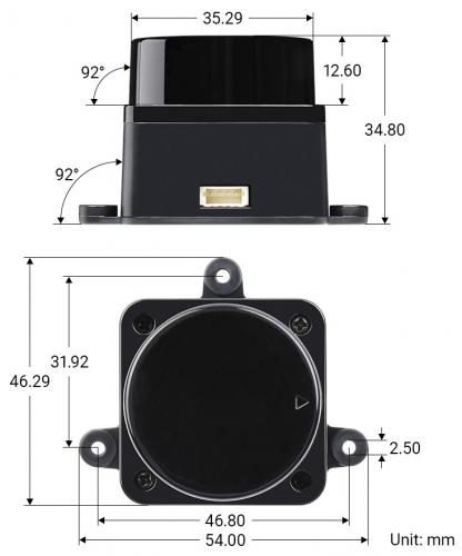 Waveshare D500 Lidar Kit, DTOF Lidar Laser, 360 Omni-Directional Sensor, UART