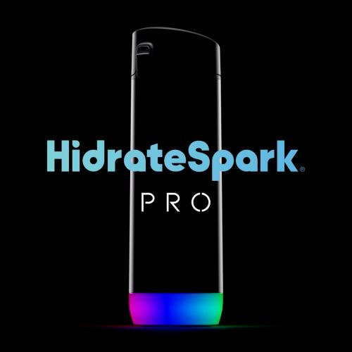 HidrateSpark Pro 620ml, BPA freie intelligente Edelstahl-Trinkflasche, Chug, schwarz
