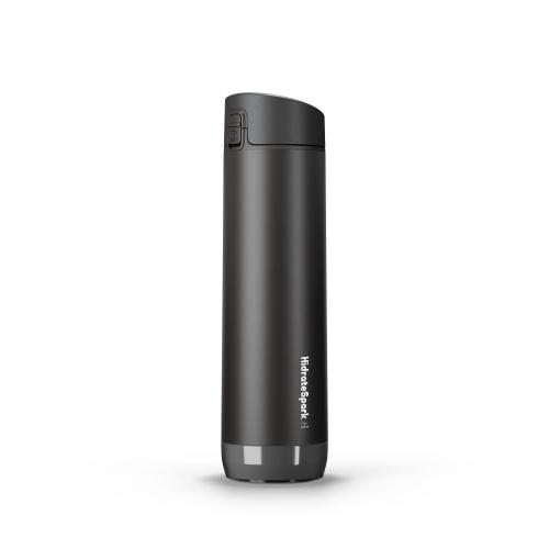 HidrateSpark Pro 620ml, BPA freie intelligente Edelstahl-Trinkflasche, Chug, schwarz