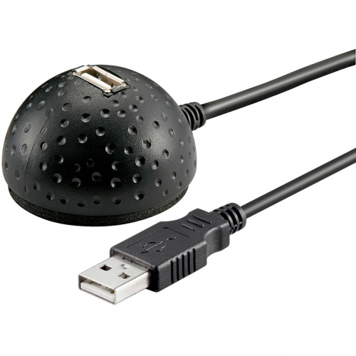 USB 2.0 Hi-Speed Verlngerungskabel mit Standfu, schwarz, 1,50m