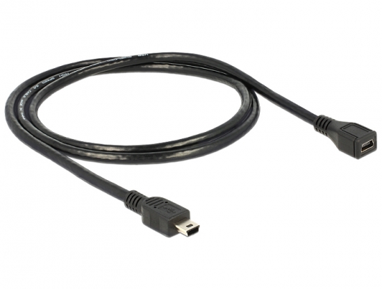 USB 2.0 Hi-Speed Verlngerungskabel Mini B Stecker - Mini B Buchse schwarz 1,0m